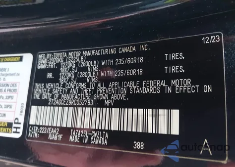 2024 Lexus Nx 350 z USA, uszkodzony, nr VIN 2T2AGCEZ9RC052783